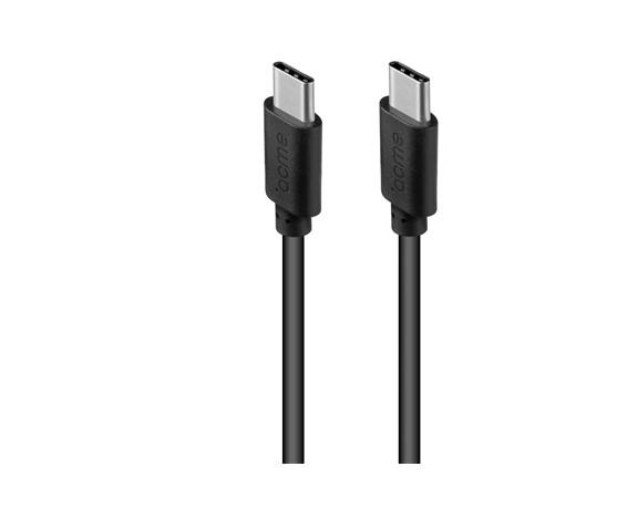 Kapall USB-C í  USB-C 1metri svartur