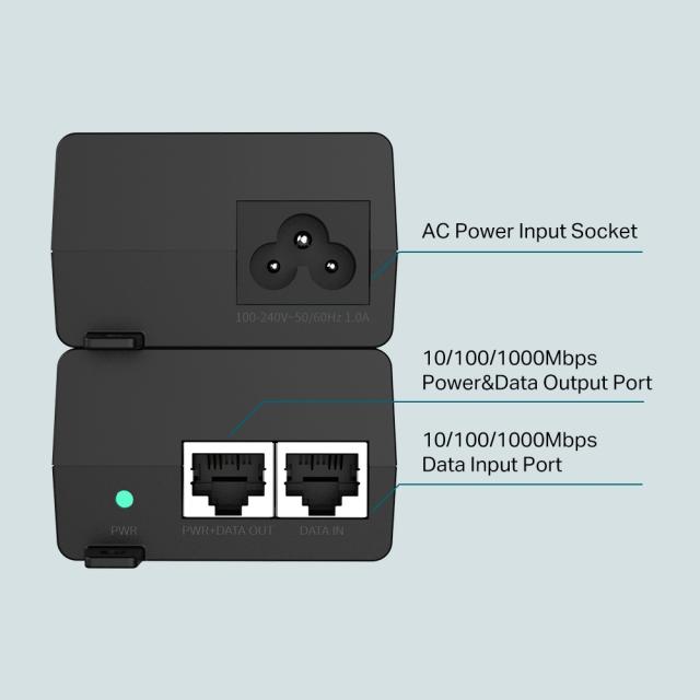 PoE+ injector IEEE 802.3af/at