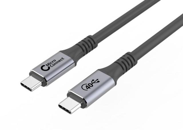 MicroConnect USB-C to USB-C 1.2m, 100W, 40Gbps, USB4 Gen 3x2