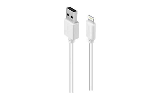 Kapall USB-A í Lightning 2 metrar, hvítur