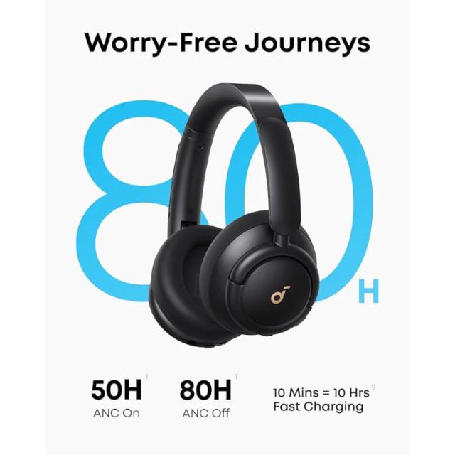 Soundcore Anker Space Q30 Bluetooth ANC heyrnartól svört (yfir eyru)