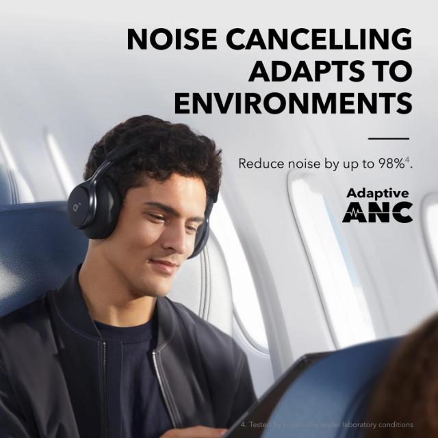 Soundcore Anker Space One Bluetooth ANC heyrnartól svört (yfir eyru)