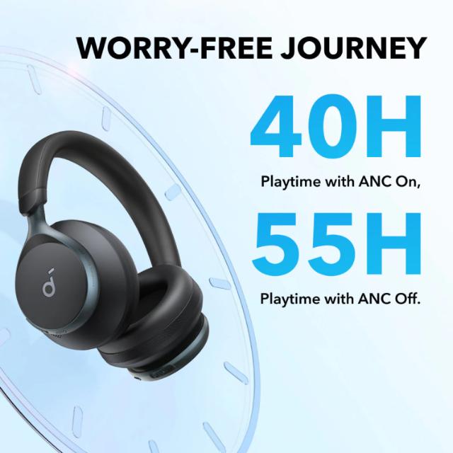 Soundcore Anker Space One Bluetooth ANC heyrnartól svört (yfir eyru)