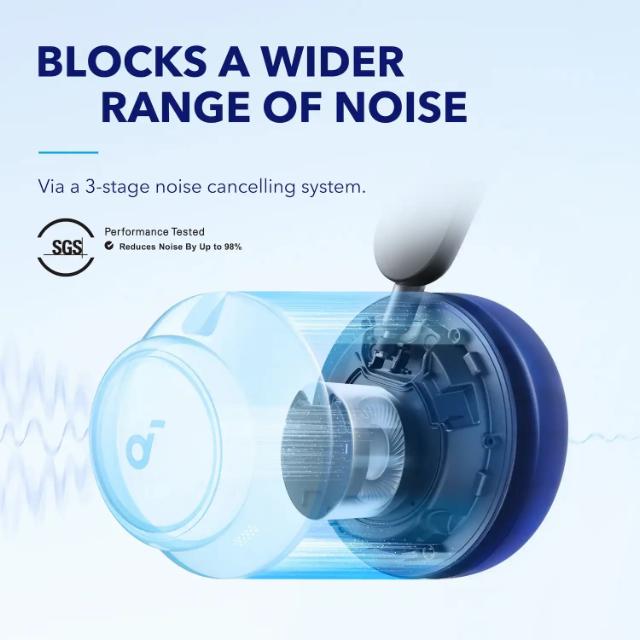 Soundcore Anker Space Q45 Bluetooth heyrnartól dökkblá (yfir eyru)