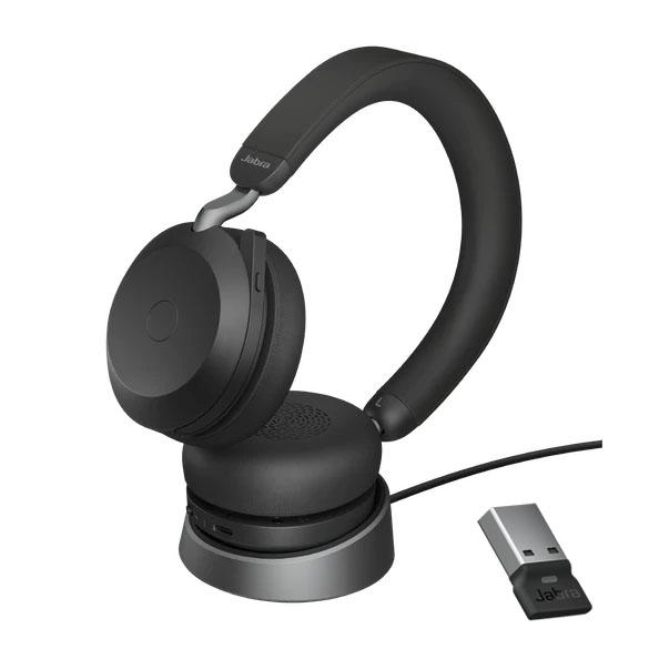 Jabra Evolve2 75 UC stereo USB-A með hleðslustand