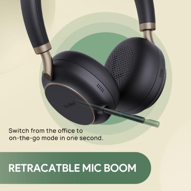 Yealink BH76 plus Teams þráðlaus heyrnartól stereo með hleðslustandi USB A/C