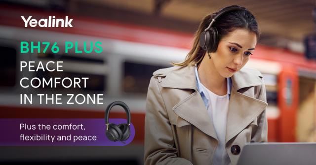 Yealink BH76 plus Teams þráðlaus heyrnartól stereo með hleðslustandi USB A/C