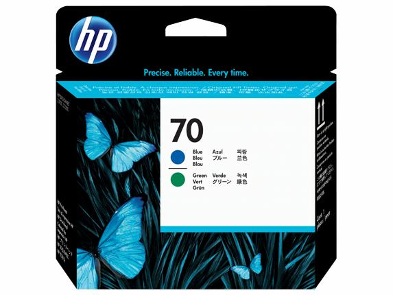 HP 70 blue and green printhead