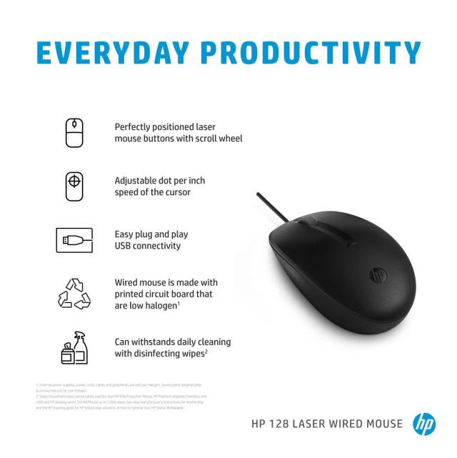 HP 128 LSR USB Wired Mouse